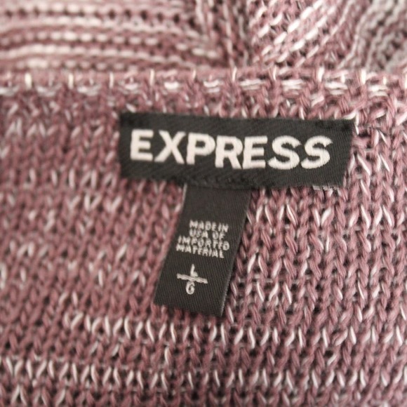 Express Size Large Purple Melange Crossover Lightweight Sweater 3/4 Sleeves - Picture 6 of 7